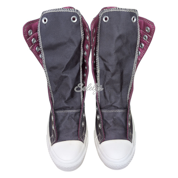 Converse CTAS 2012 RARE XHI 13 Eyelet Calf High Purple Foldover Sneaker Womens 7 - Picture 12 of 13